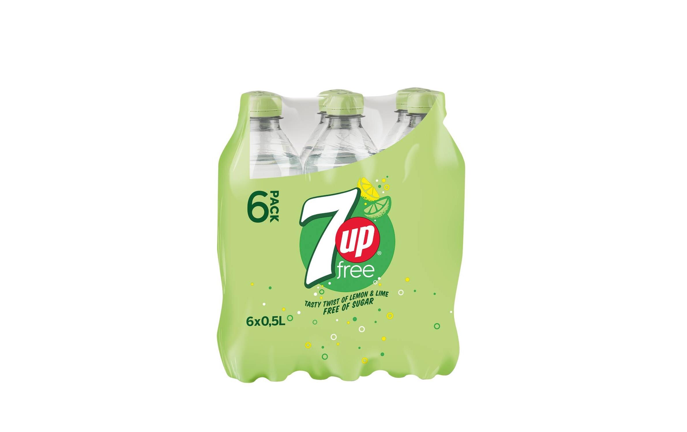 Soft-Drinks 7up free 6 x 0.5 lKohlensäurehaltiges Erfrischungsgetränk mit Zitronenaroma