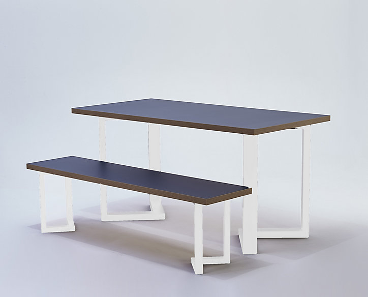 Pied de banc en triangle Mottez en métal blanc H. 40 cm