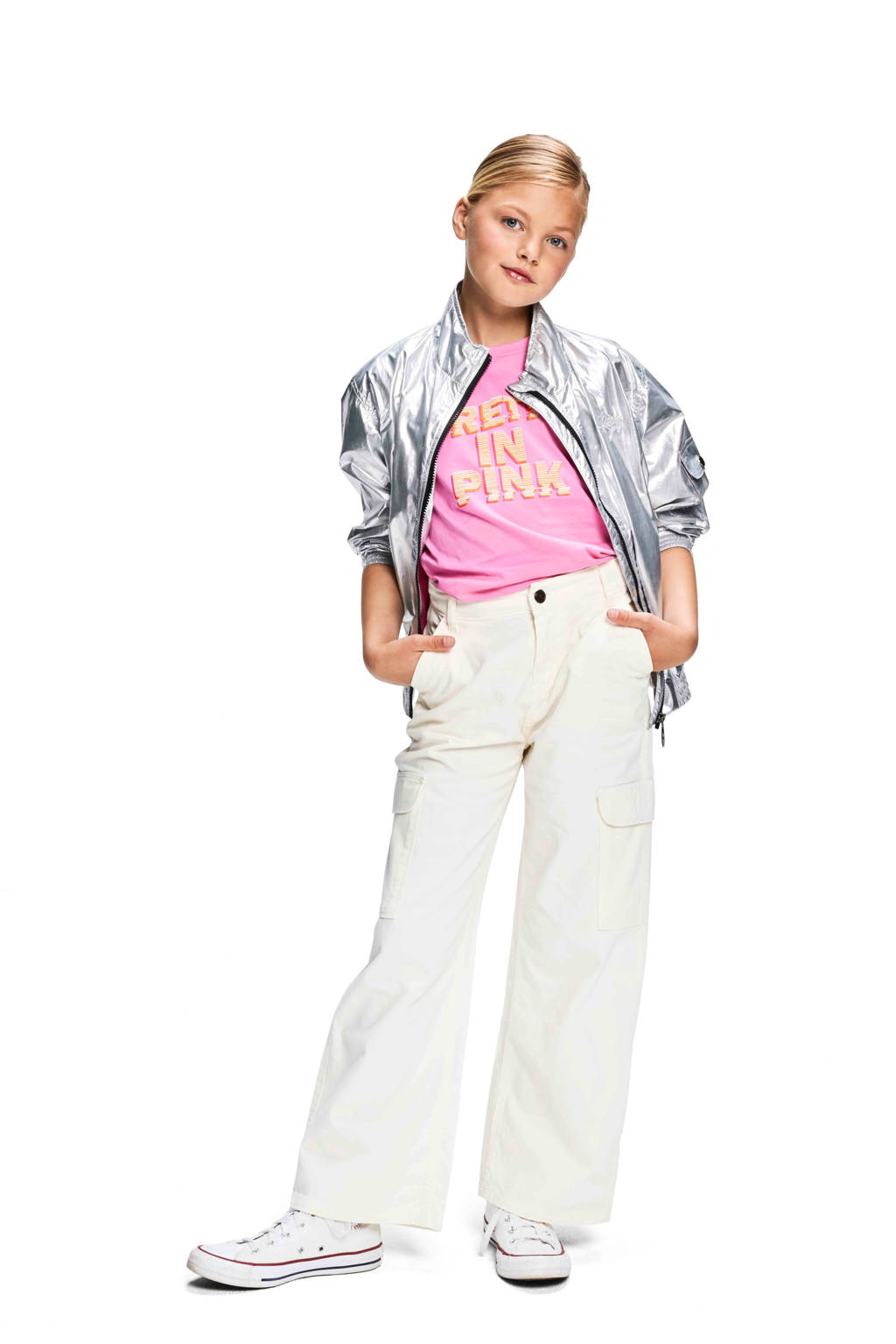 Retour Jeans T-shirt Wendy met printopdruk roze