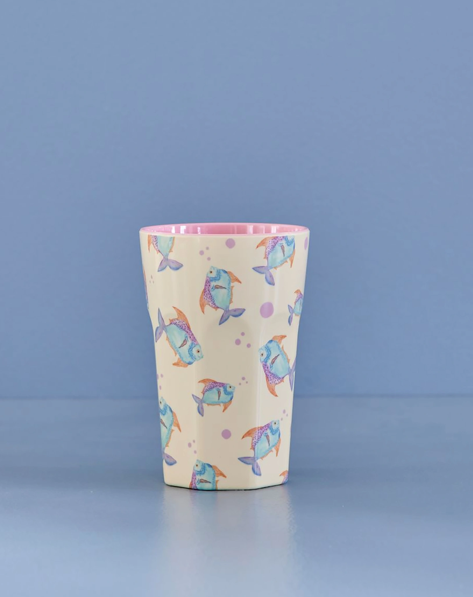 Melamin-Trinkbecher FISH PRINT tall in cream