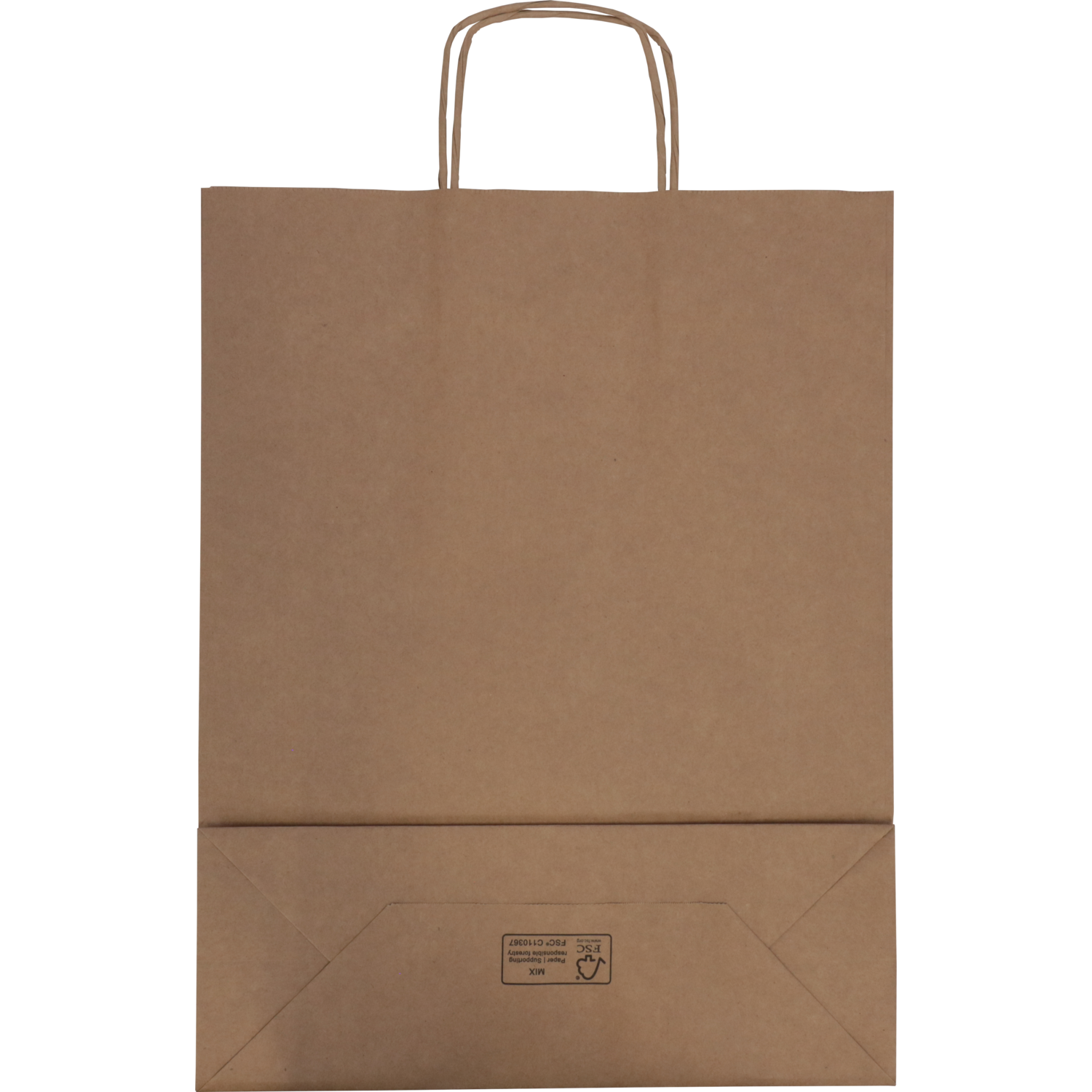 Tas, Kraftpapier, gedraaid papieren koord, 32x 12x41cm, draagtas, bruin