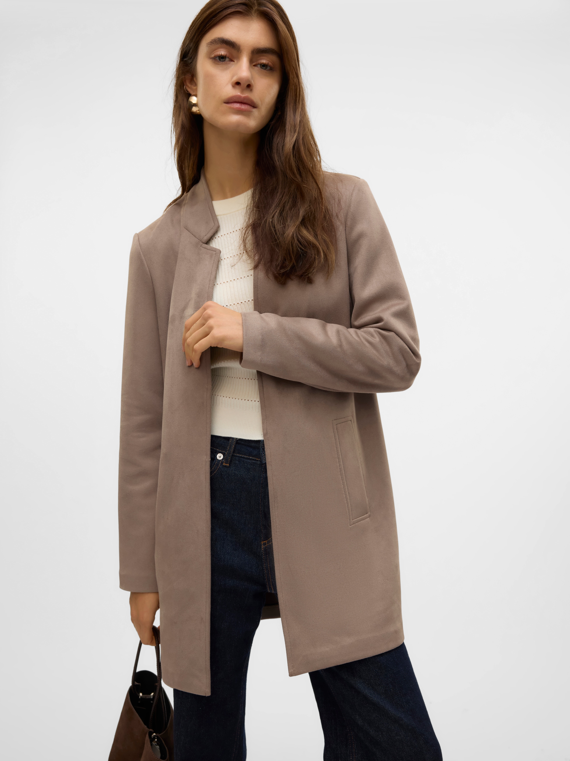 Vero Moda Langjacke »VMJOSEFREJA FAUXSUEDE JACKET BOO« ohne Kapuze