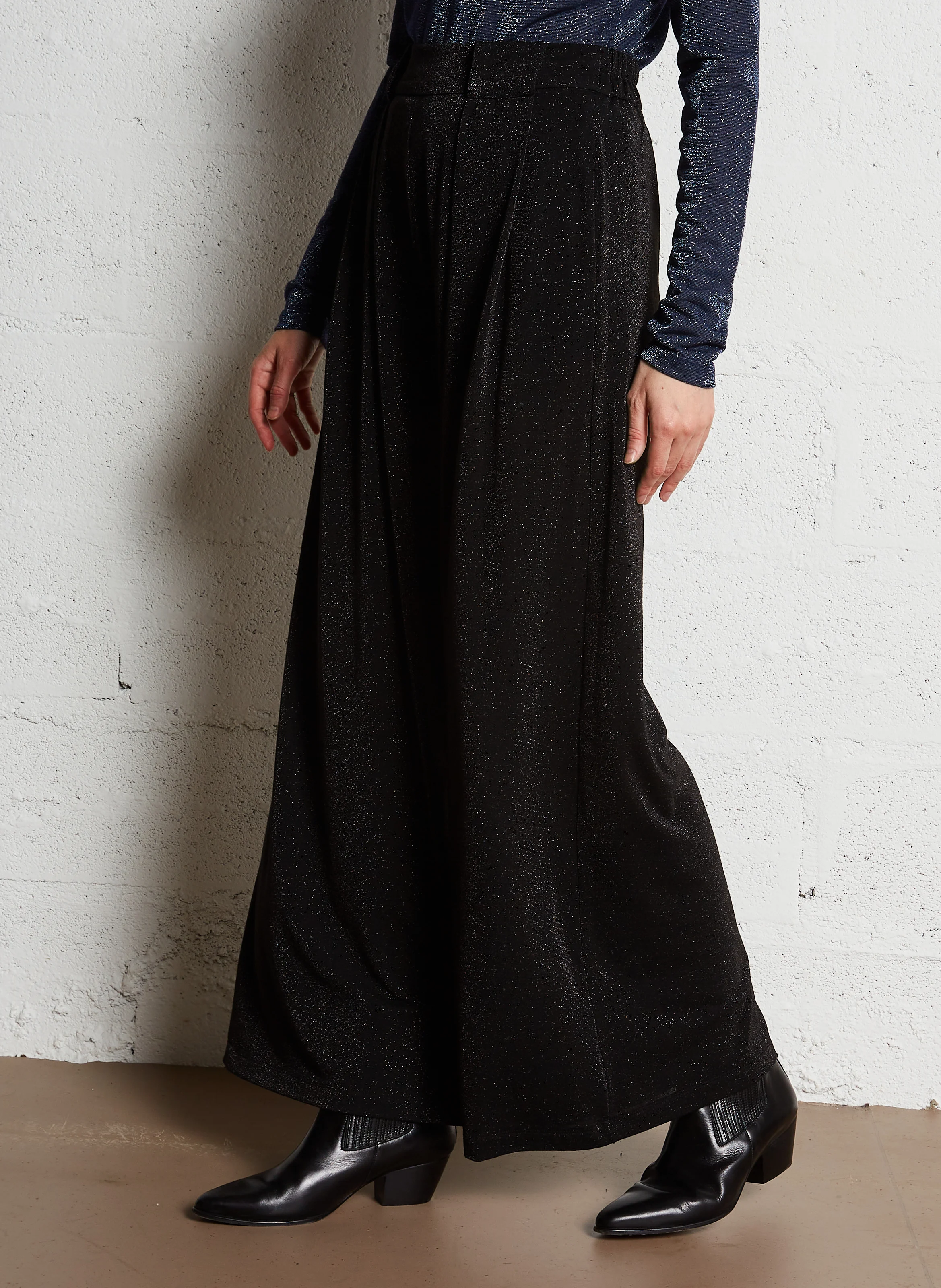 ASPEN - Pantalon large pailleté| Gris