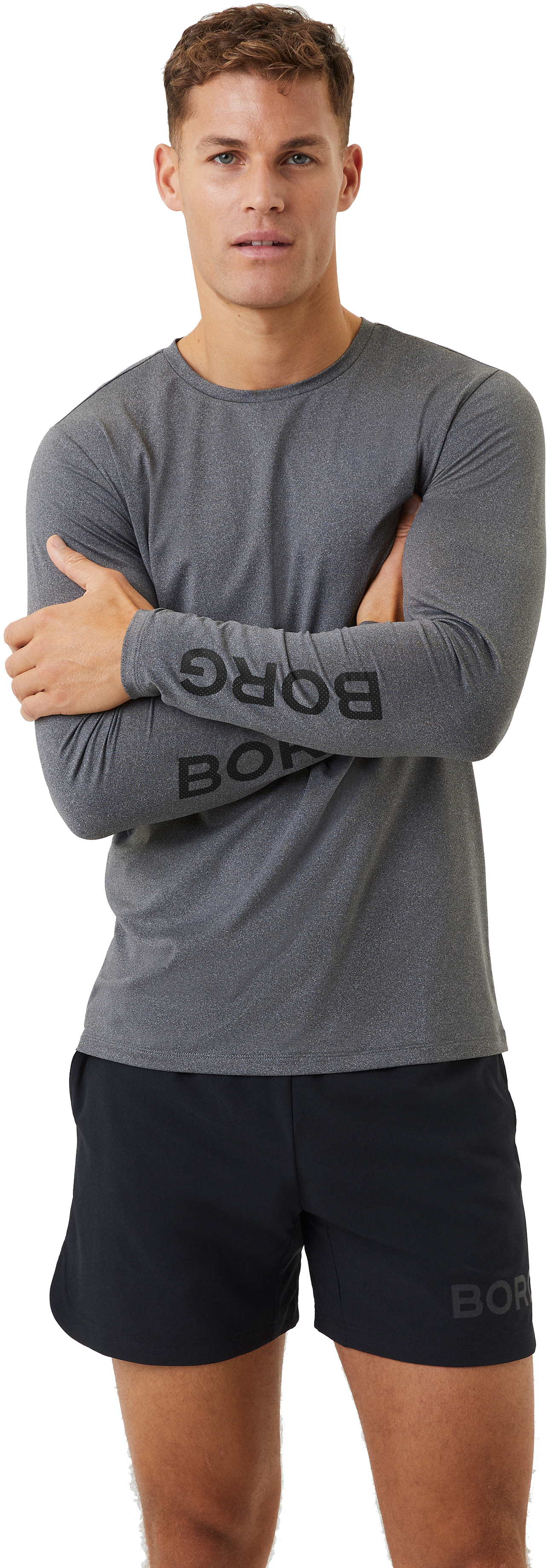 Borg Long Sleeve Herre GY029/Dark Grey Melange