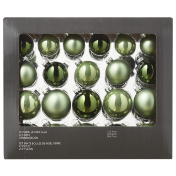 Christmas Goods kerstballen mix 42 stuks groen