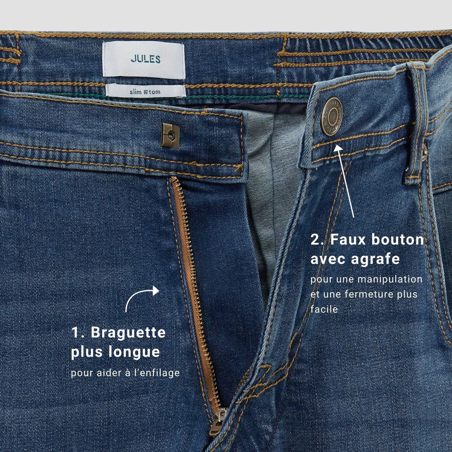 Jean slim pour personne à mobilité réduite Bleu moyen