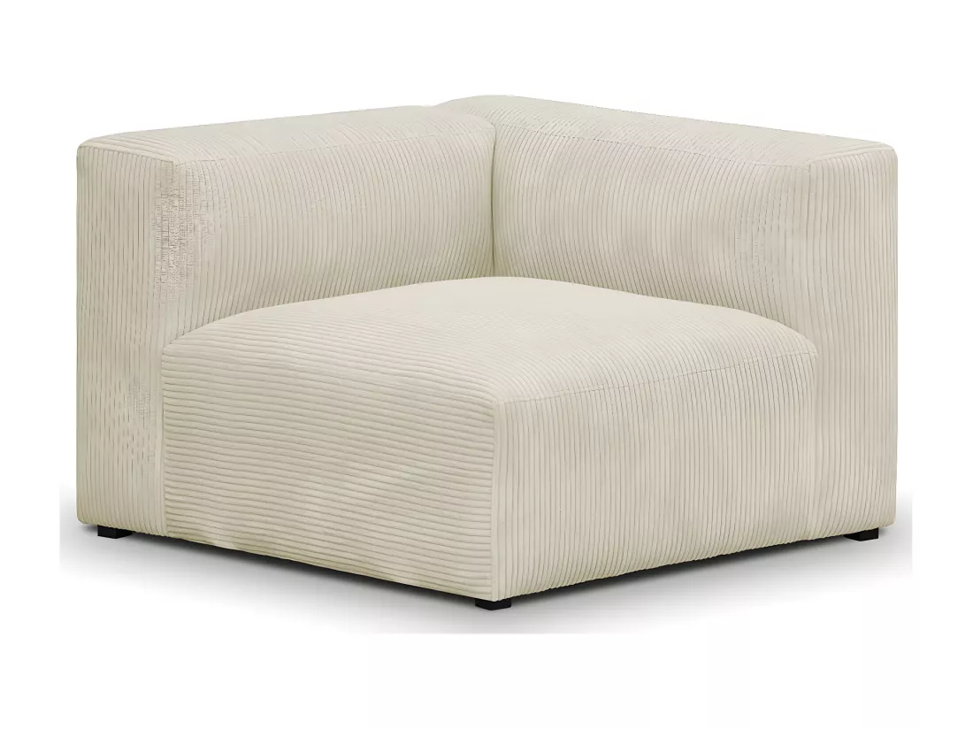 Chauffeuse d'angle à droite modulable en velours côtelé beige - Modulo