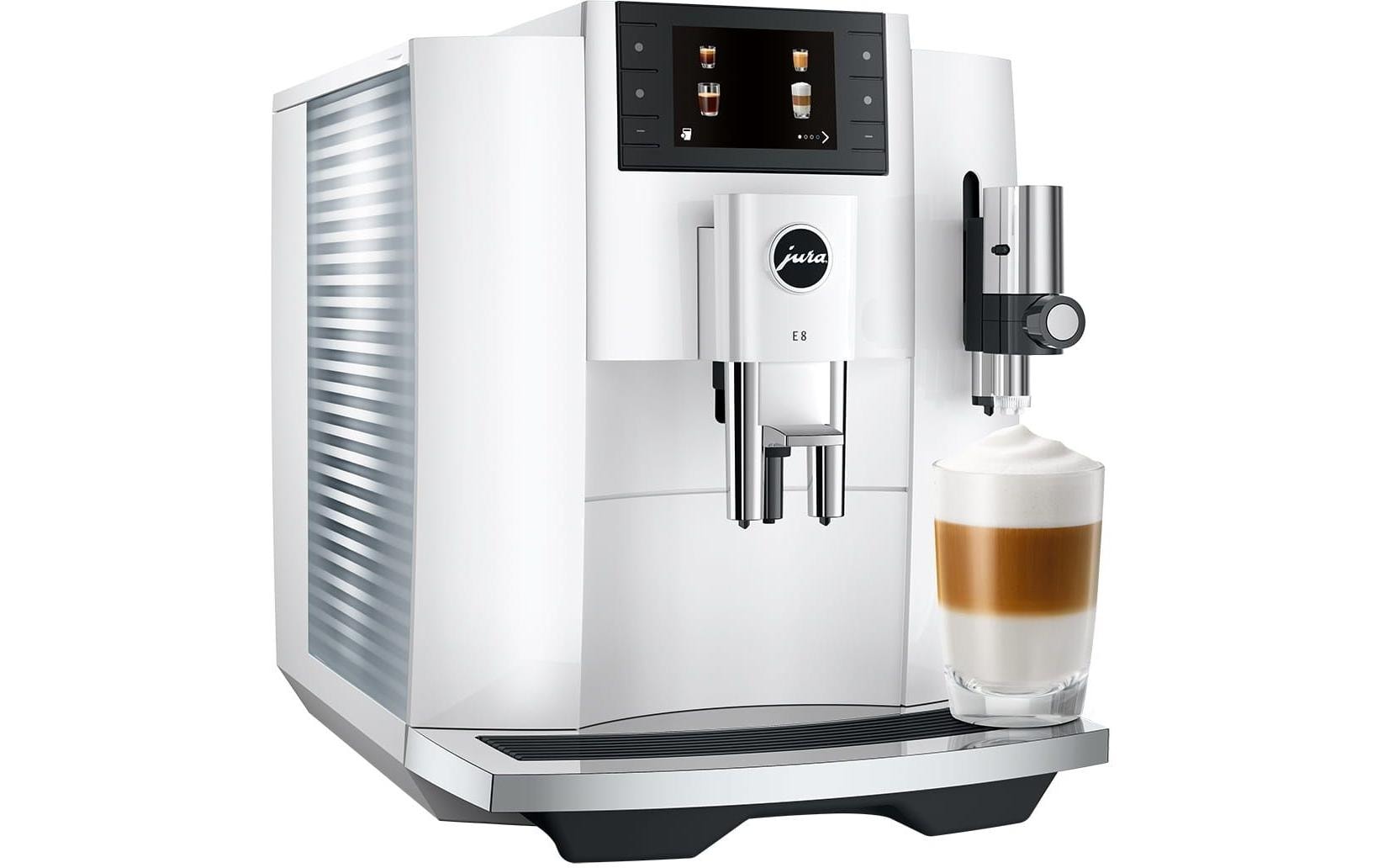 Kaffeevollautomat E8 Piano Withe (SC)<br>Zweitassen-Vollautomat für 17 verschiedene Kaffee- und Milchgetränke