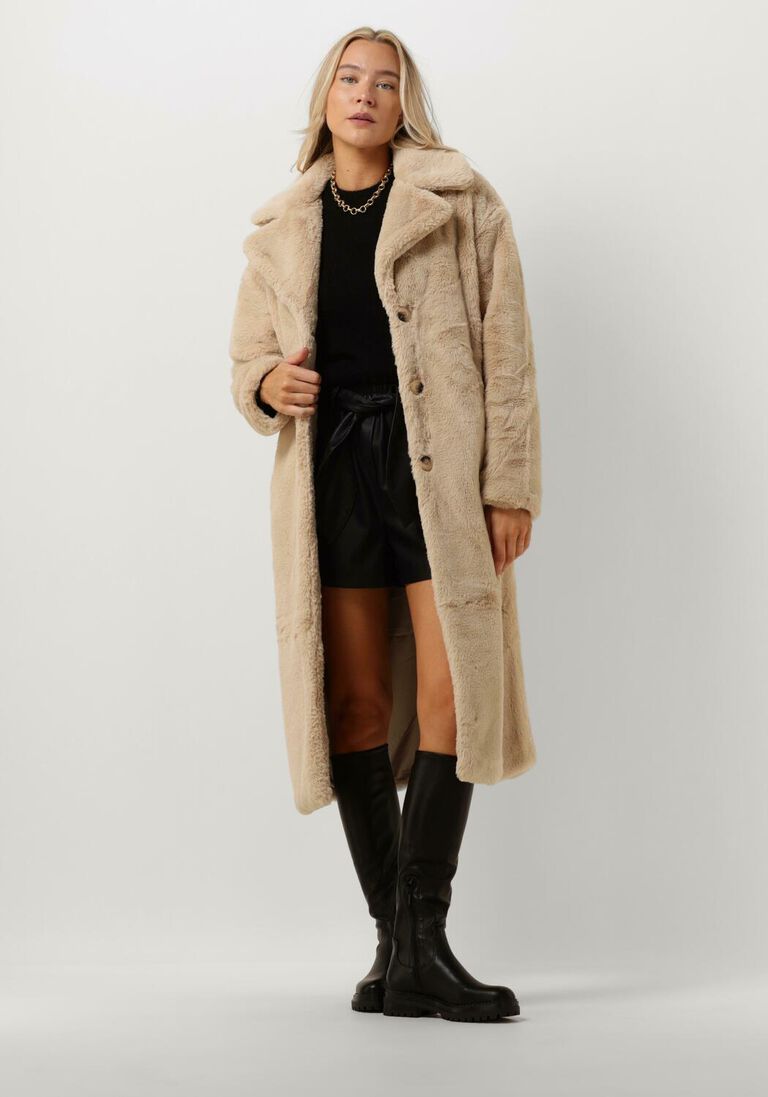 NOTRE-V ecru notre-v faux fur jas fur coat long