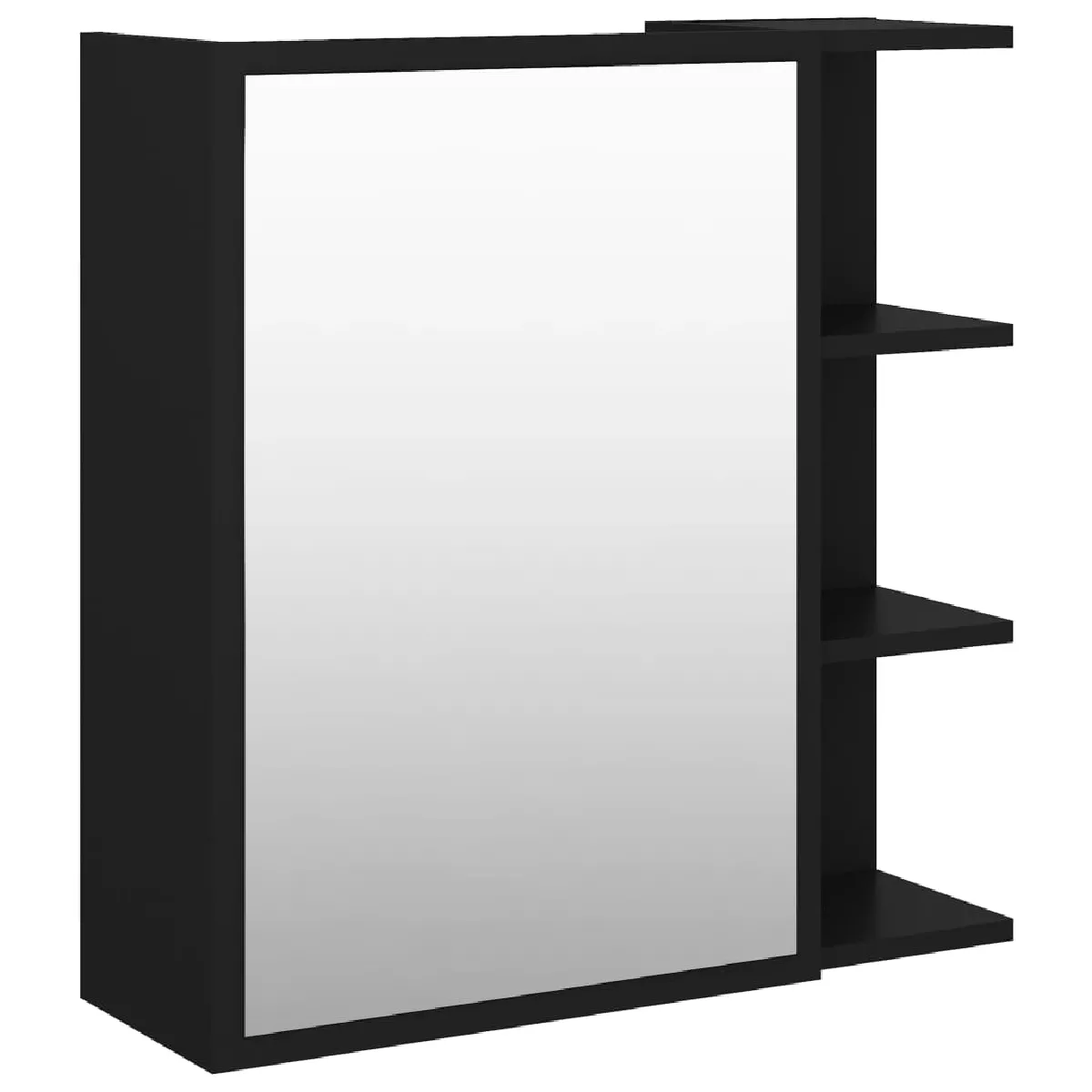 vidaXL Noir bois d'ingénierie