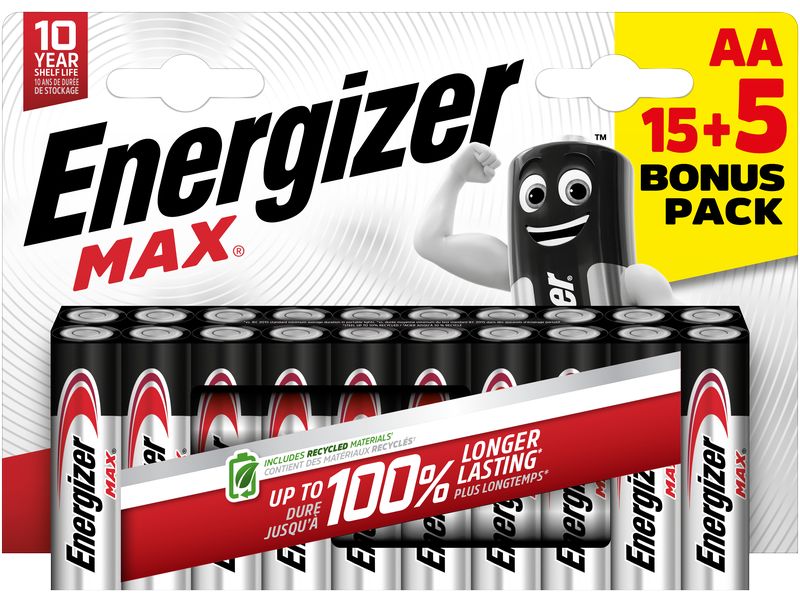 Energizer Batterie MAX AA , 20 Stück Typ LR6 / AA / Mignon, 20 Stück