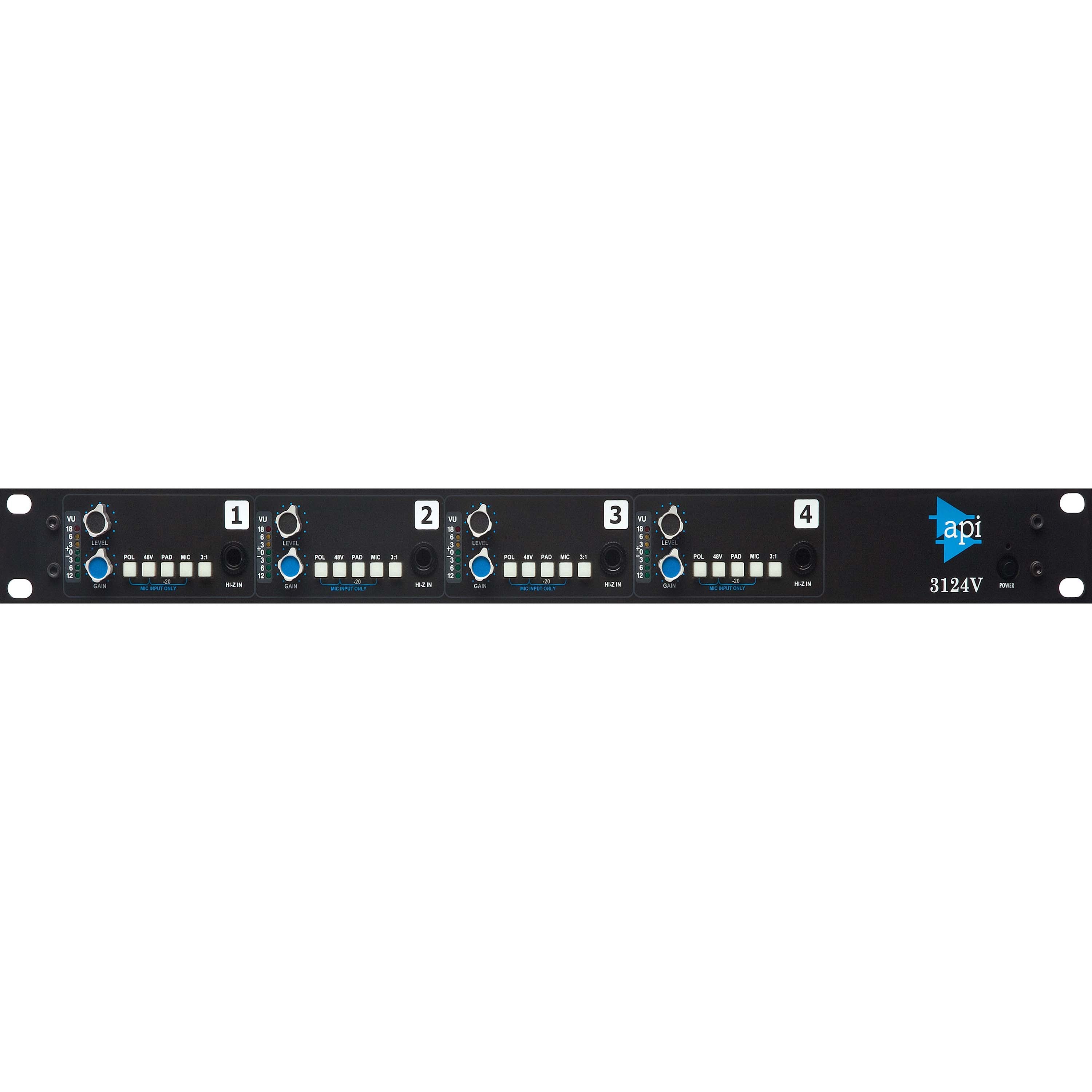 API Audio 3124V Discrete 4 Channel preamp met Variable Output