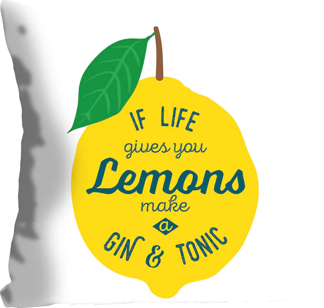 queence Dekokissen »Lemons« mit einer Zitrone