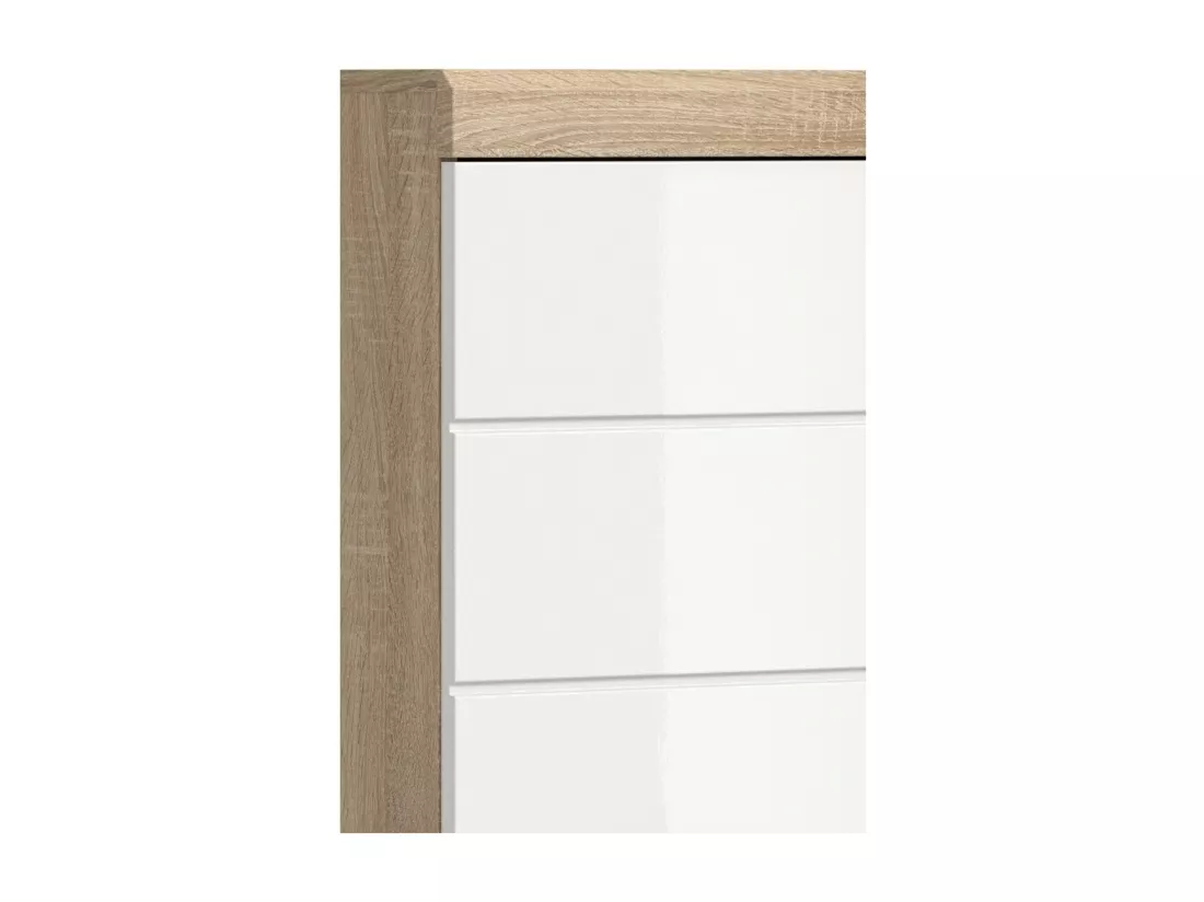 Demi colonne de salle de bain RIDLEY – 1 tiroir et 1 niche – Blanc et chêne clair