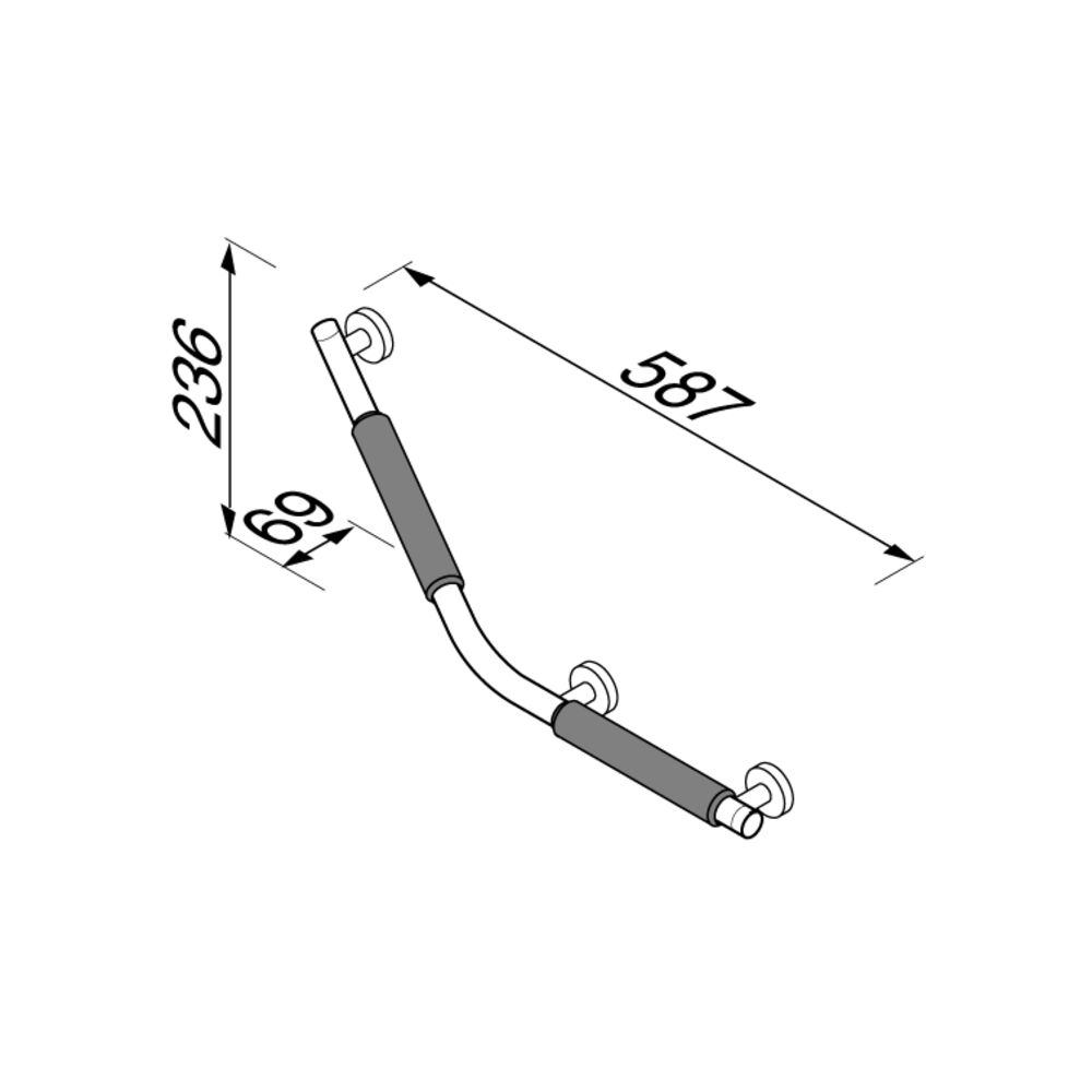 Geesa Comfort & Safety wandbeugel 135° - links chroom