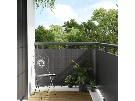 Paravent de balcon anthracite 300x90 cm résine tressée