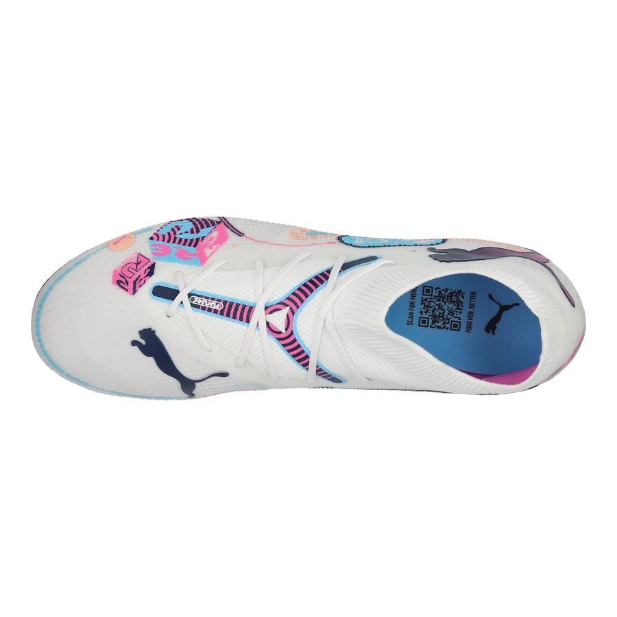 PUMA Future 7 Match MG Volume Up - Blanc/Bleu/Poison Pink/Fizzy Melon