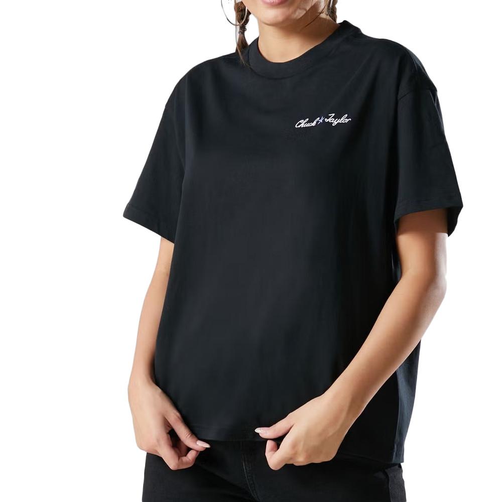 Converse T-shirt Noir Femme Converse Infill Star
