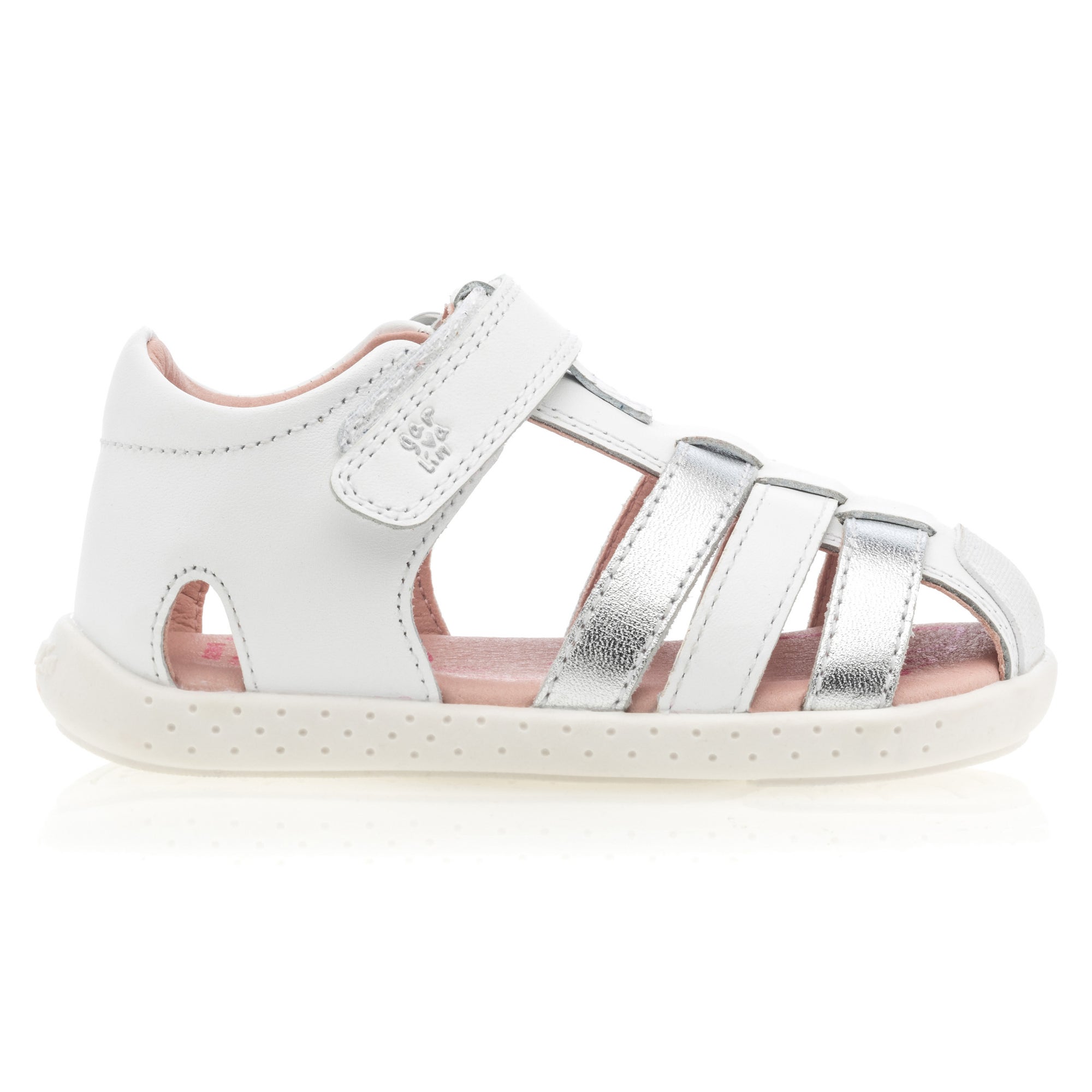 Nu-pieds Bébé fille en cuir blanc