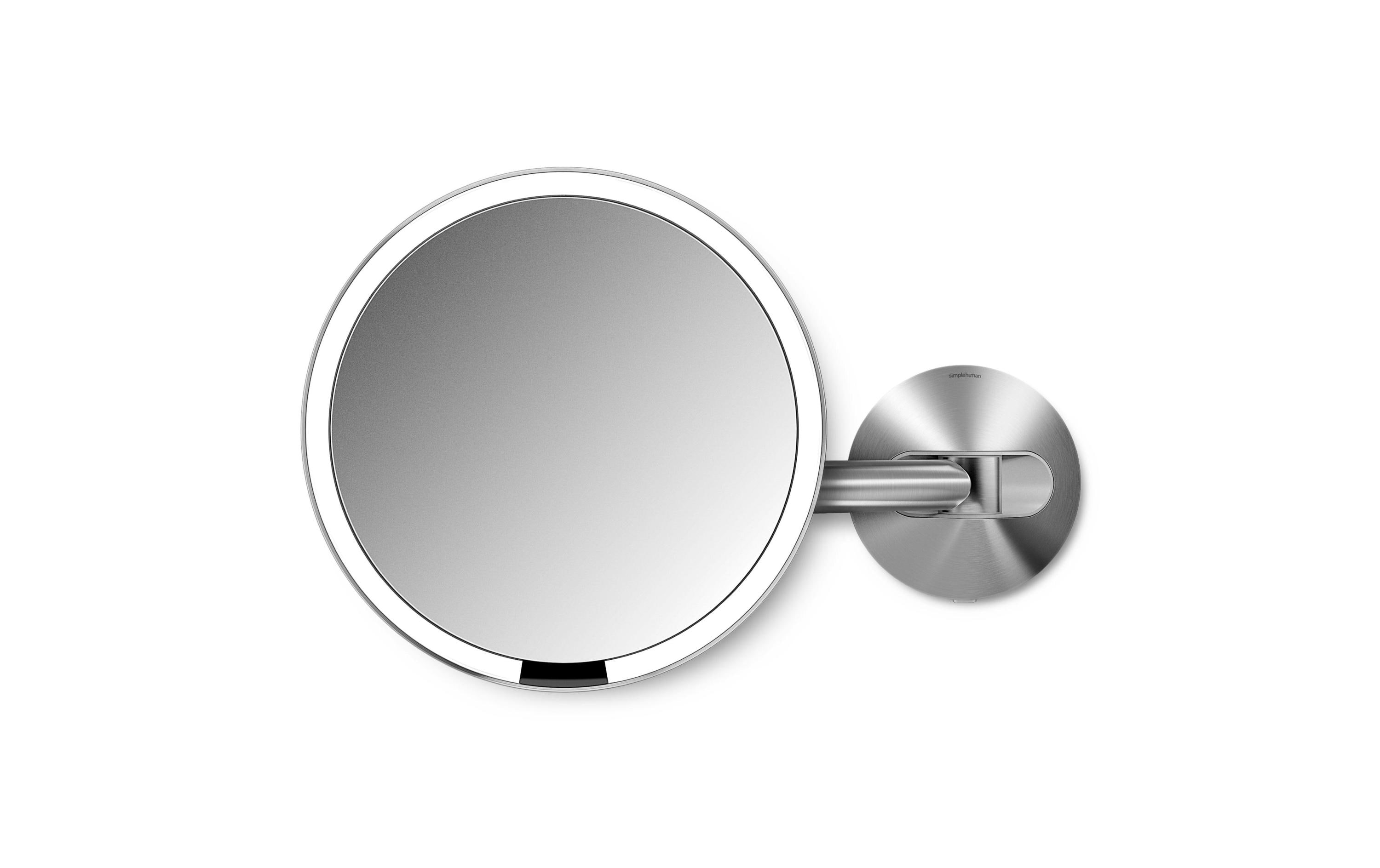 Kosmetikspiegel mit Sensor mit Wandhalterung Silber matt<br>Kosmetikspiegel mit 5x Vergrösserung