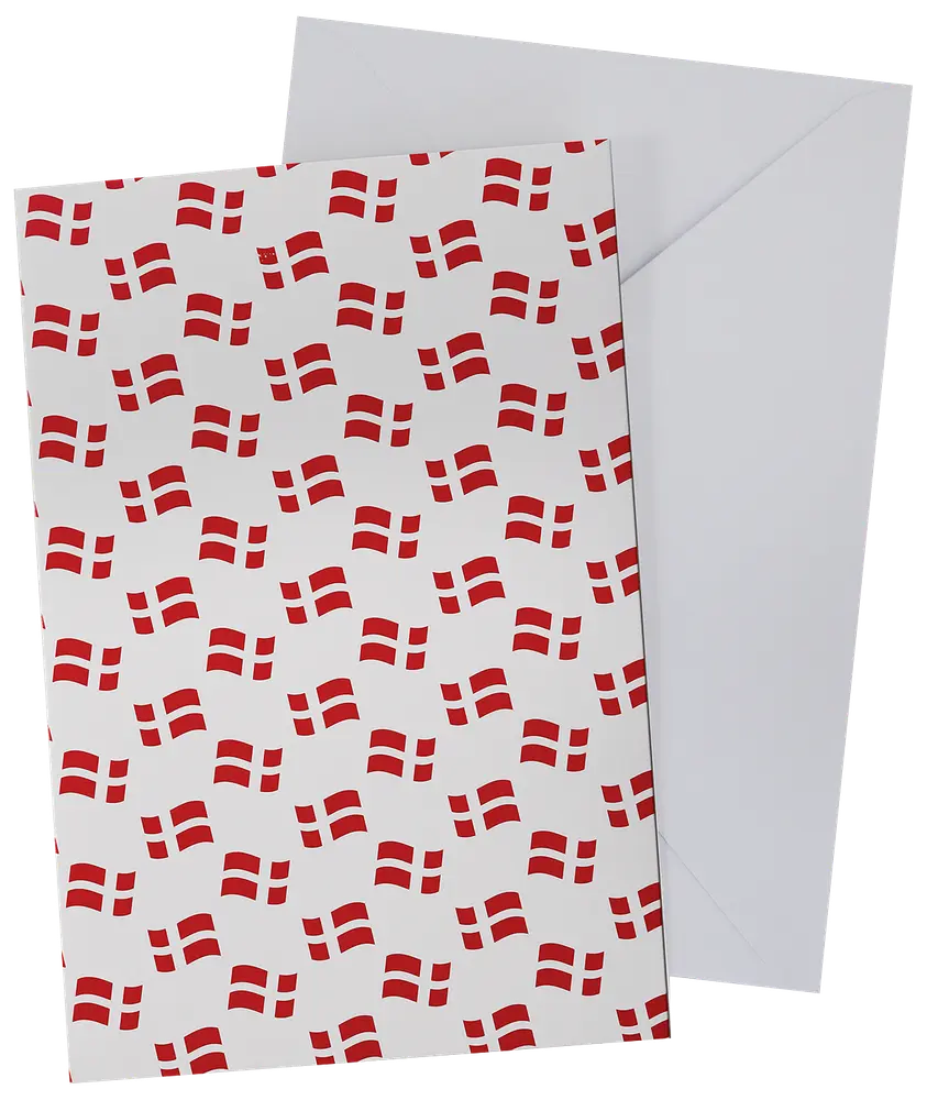 Kort med kuvert 11x17 cm - små flag