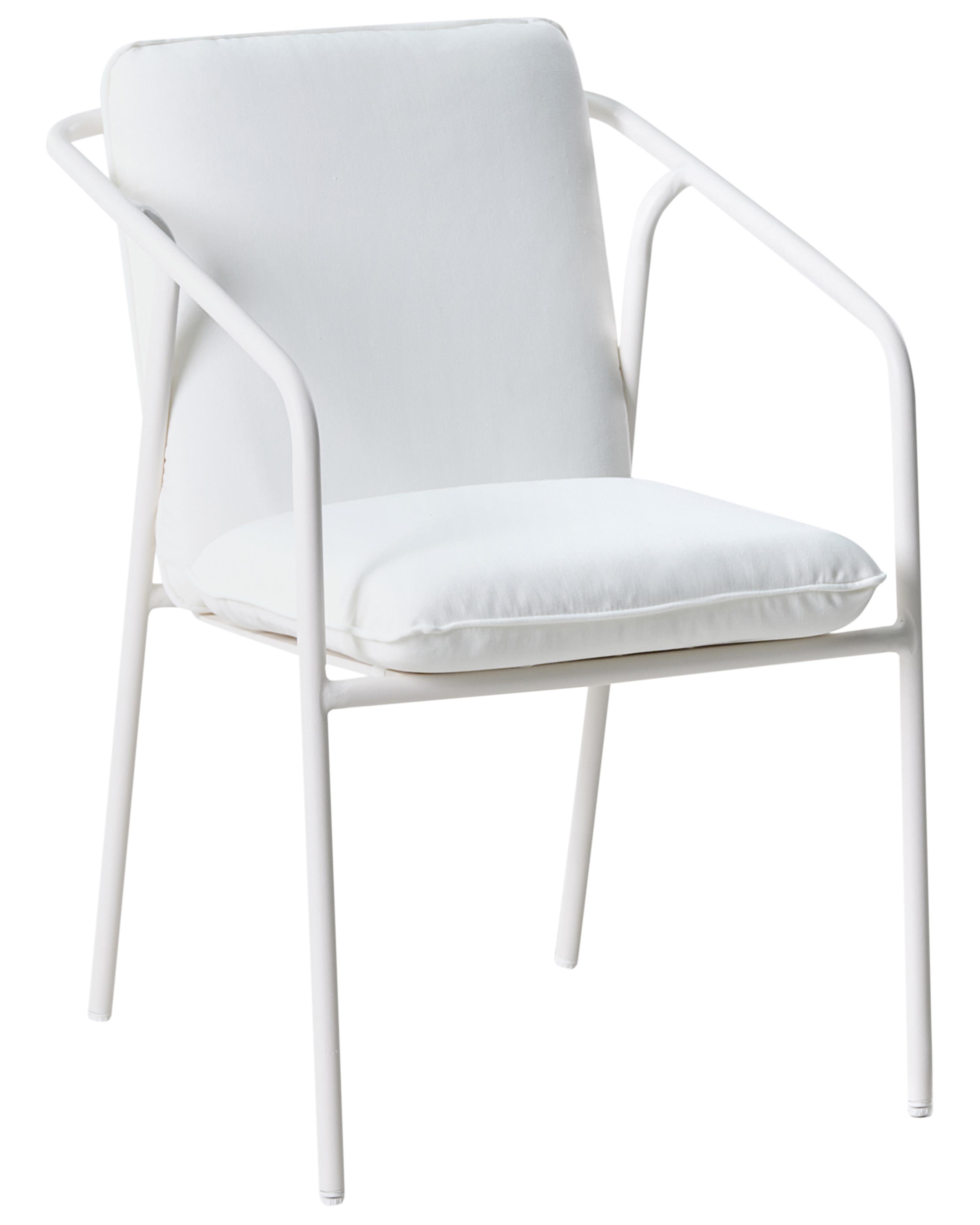 Set van 8 stoelen met zitkussen ASCIANO Metaal Wit