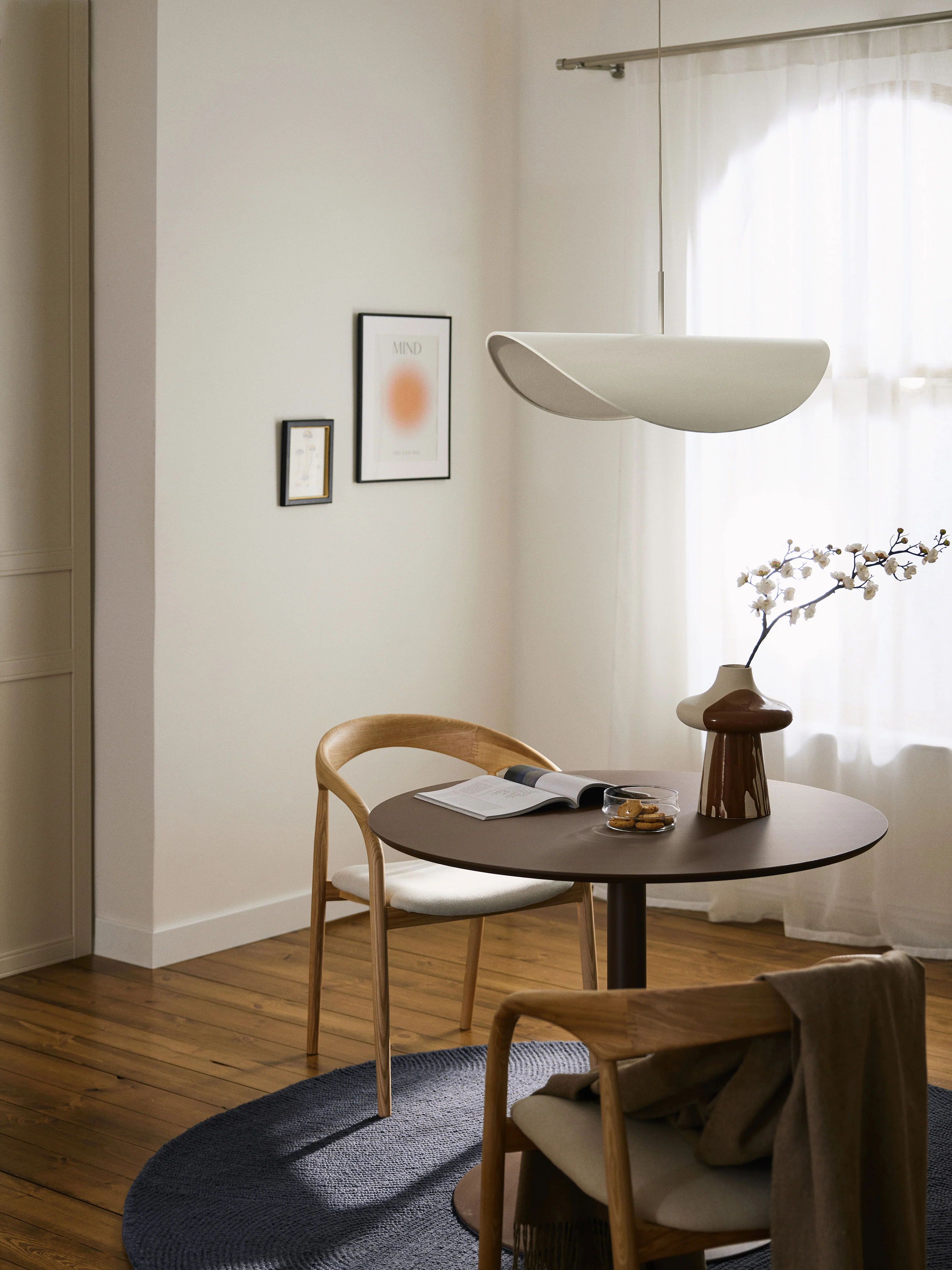 Grote design hanglamp Kenzie van linnen