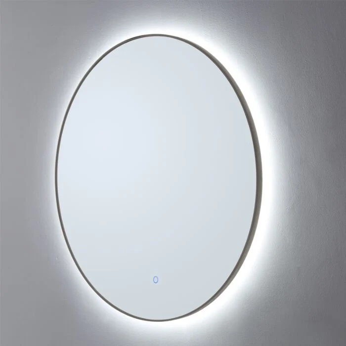 Lambini Designs Rodo ronde spiegel 80cm met spiegelverwarming en indirecte dimbare verlichting gunmetal