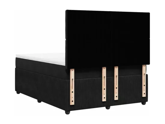 Sommier à lattes de lit avec matelas Noir 140x190 cm Velours