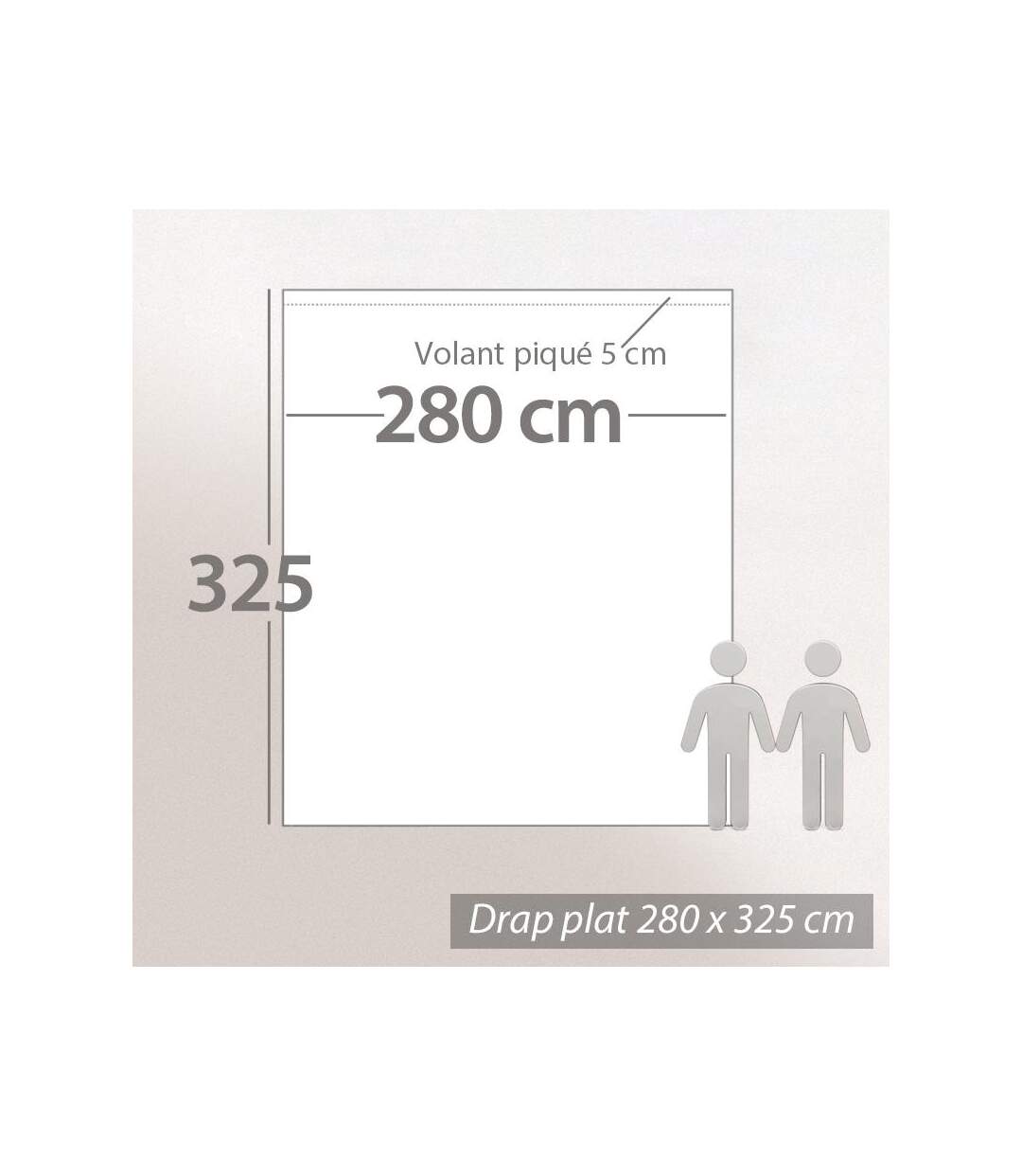 Drap plat 280x325 cm percale coton ASIA Beige