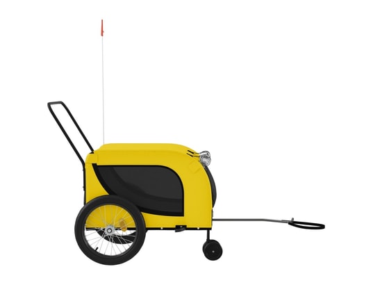 VIDAXL - Remorque de vélo pour animaux de compagnie jaune et noir