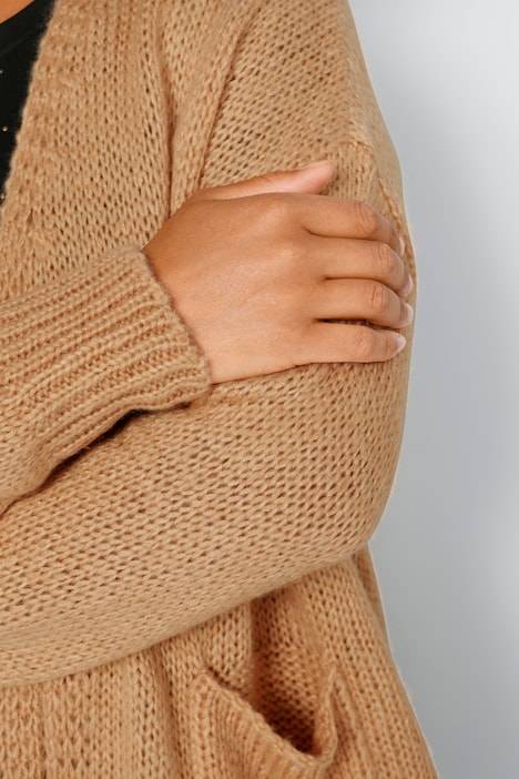 Strickjacke, oversized, offene Form, Langarm