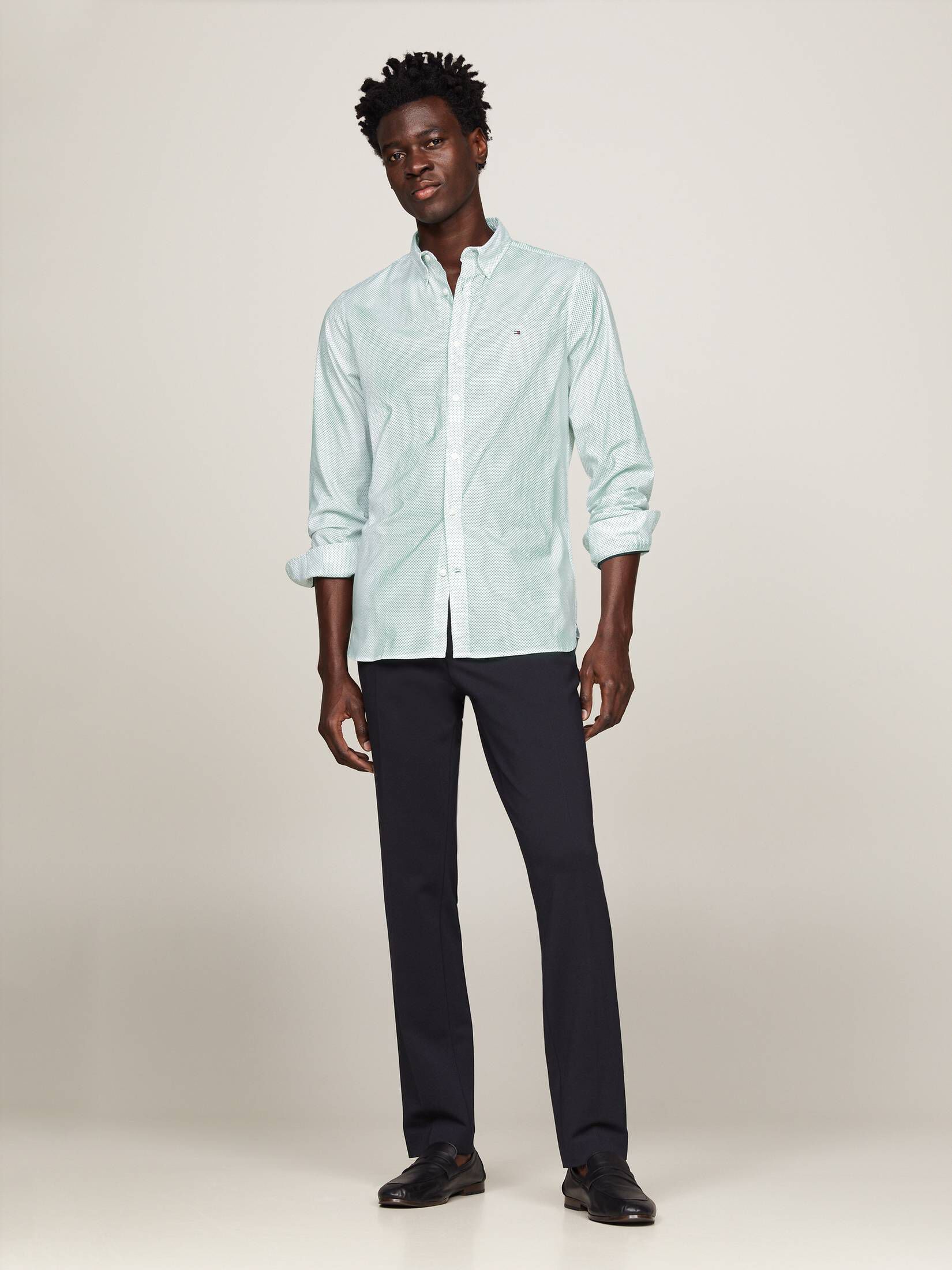 Tommy Hilfiger| Herren Hemd FLEX MINI PRINT Slim Fit