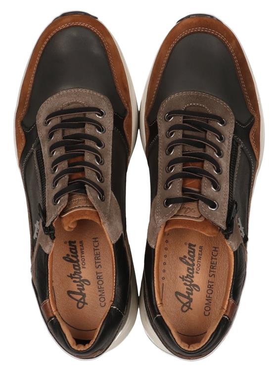 Australian Footwear Connery Leather Grey Cognac Taupe