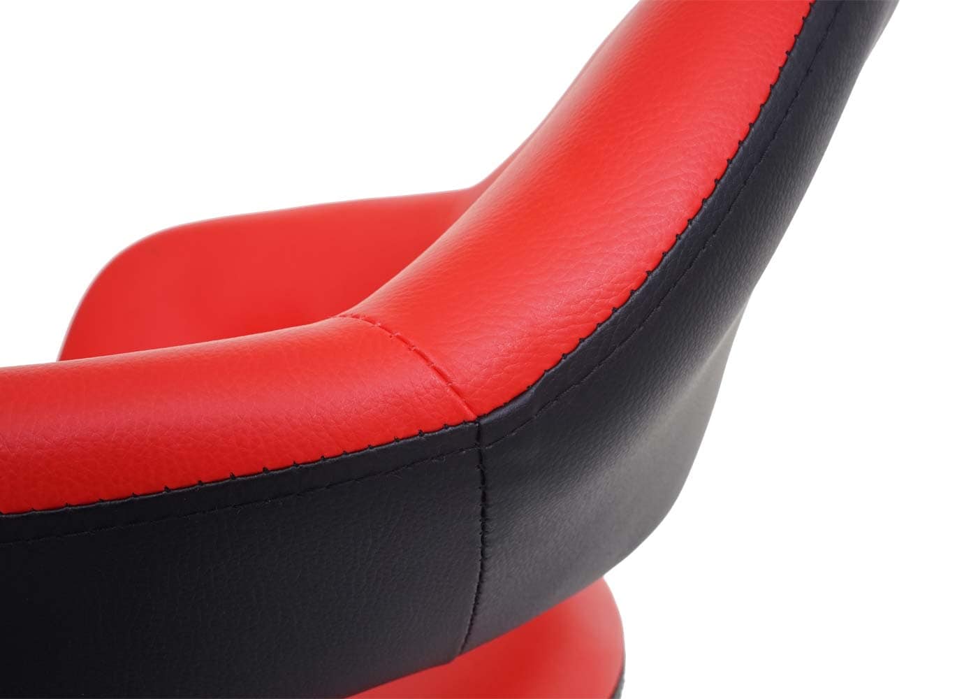 Barhocker MCW-F16, Barstuhl Tresenhocker Drehhocker, mit Lehne Kunstleder ~ rot-schwarz