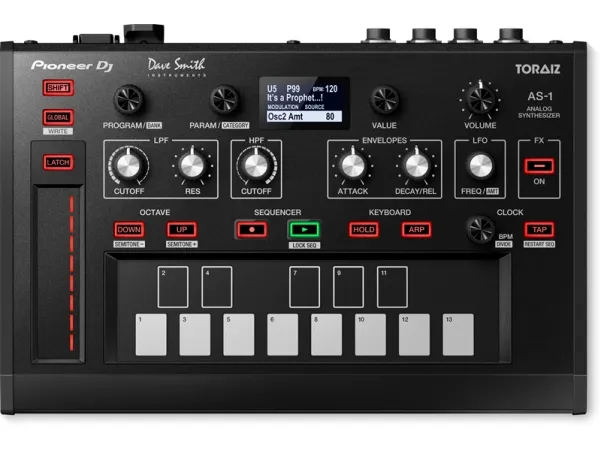 Pioneer TORAIZ AS-1, Analog synthesizer, Kor, Kompression, Forsinkelse, Phaser, Sort, OLED, 267,4 mm, 68,6 mm