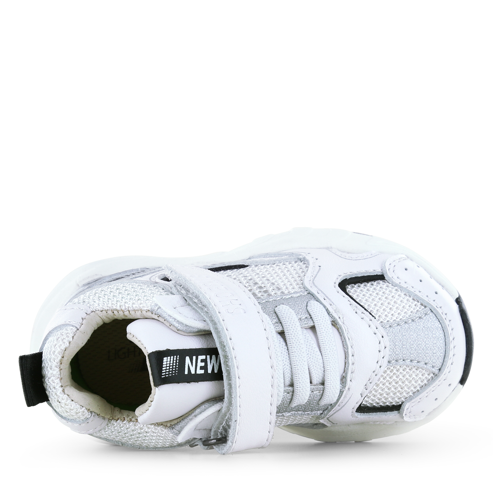 Shoesme wit sneakertje Mesh, Microfiber leer | Uni schoenen