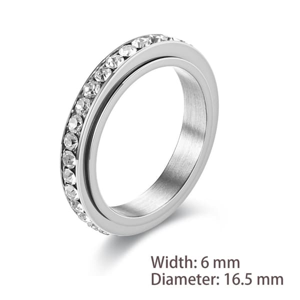 INF Roterbar antistressring Sølv 16.5 mm