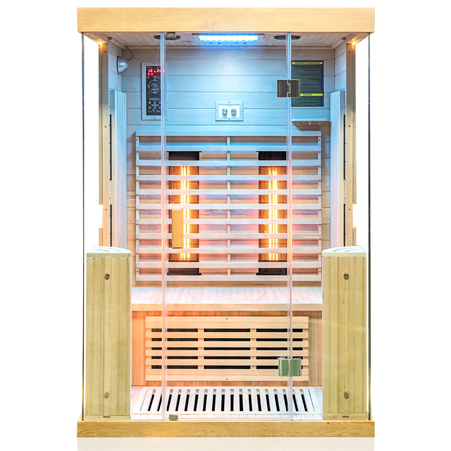 Dewello® Infrarotkabine Infrarotsauna KINGSTON 130cm x 105cm inkl. 4 Vollspektrumstrahler, 2 Karbonstrahler, 2 Personen