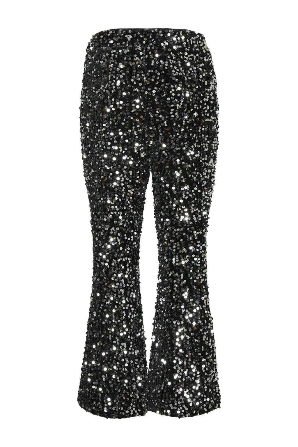 VERO MODA GIRL high waist flared broek VMBELLA zwart/zilver