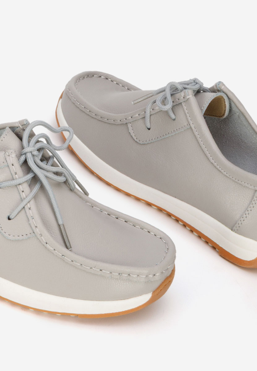 Mocassins en cuir naturel gris Solenia