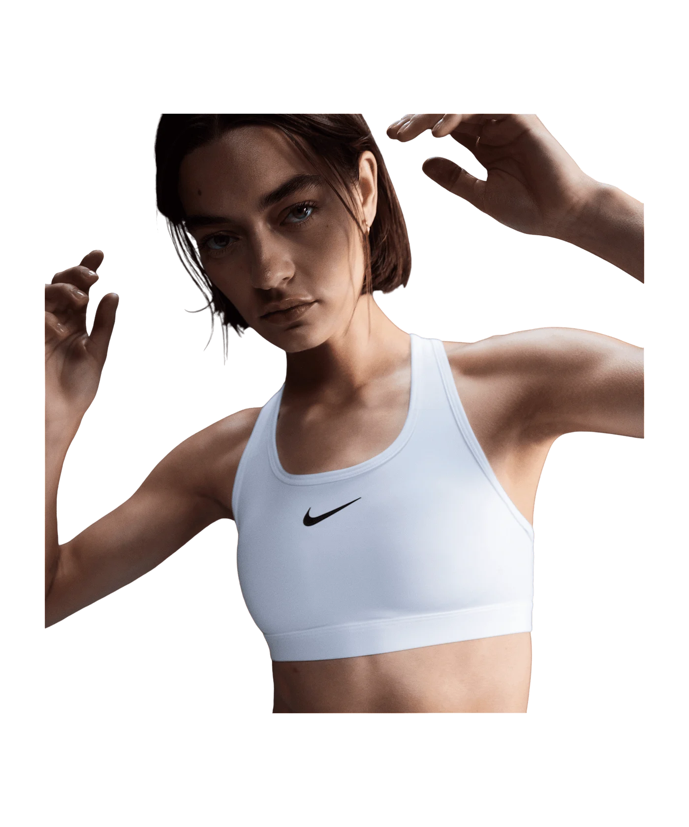 Nike Swoosh Medium Support Bra Sport-BH Damen Weiss F100