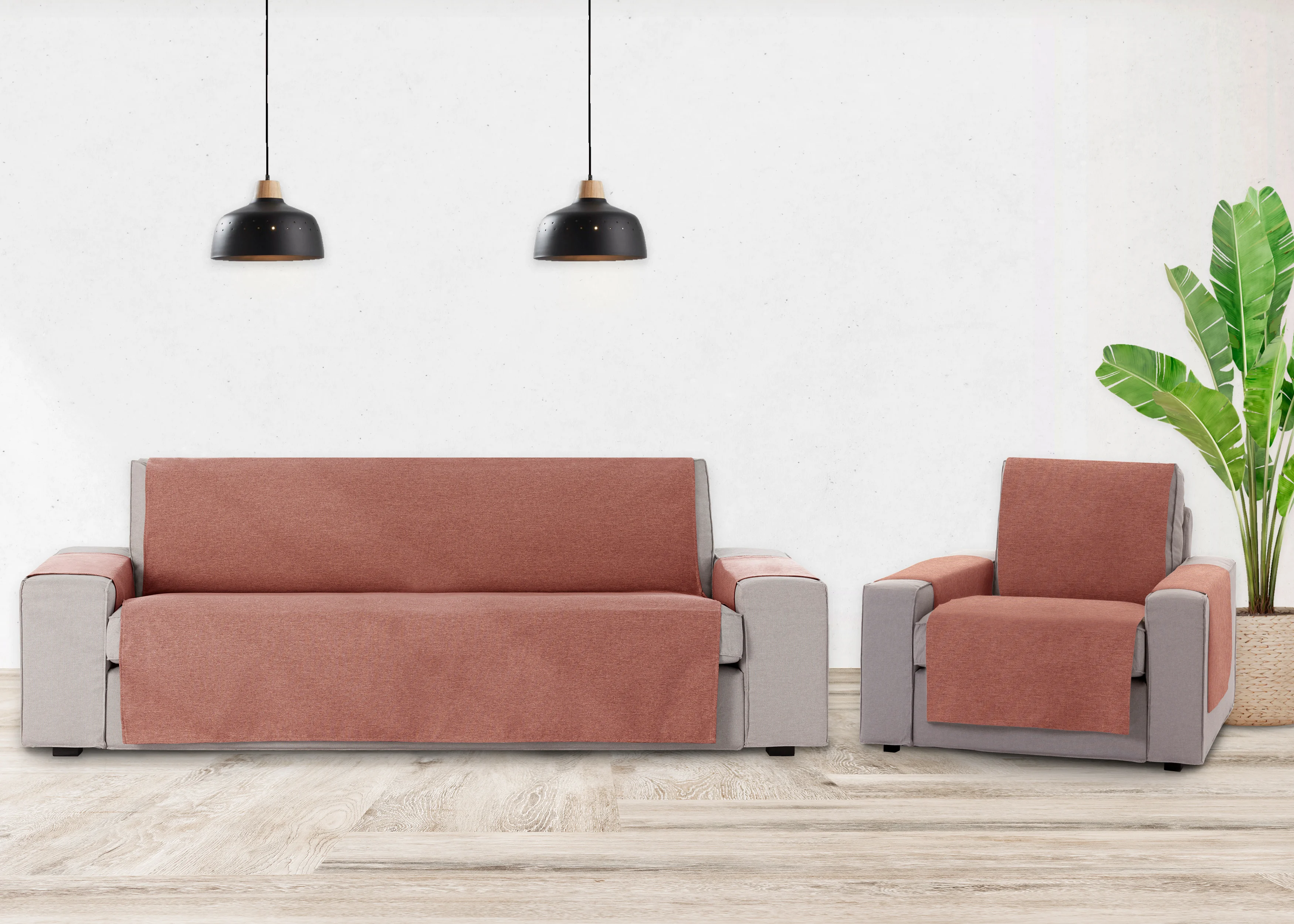 Capa Protetora para Sofá Vipalia de 1 Lugar / Relax na Cor Terracota, Modelo Brisa