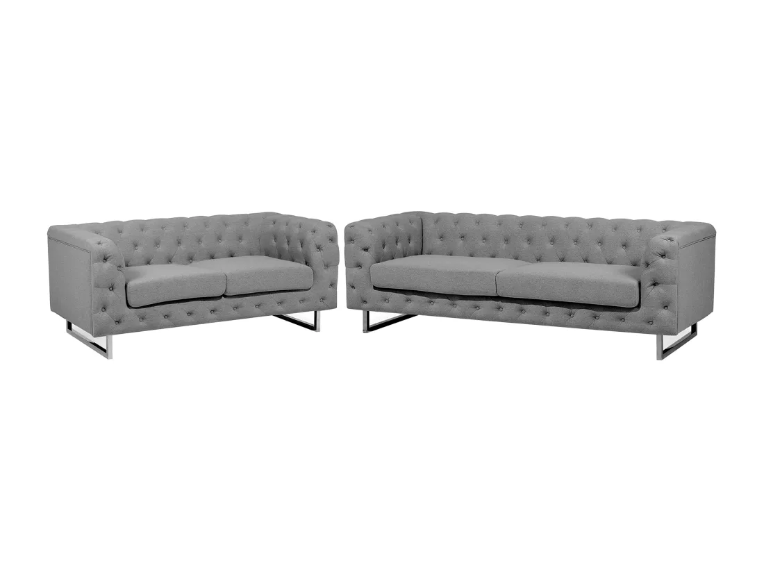 Ensemble de canapés 2 + 3 places en tissu gris VISSLAND