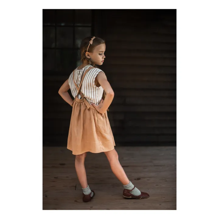 Soor Ploom Robe Tablier Lin Eloise | Abricot