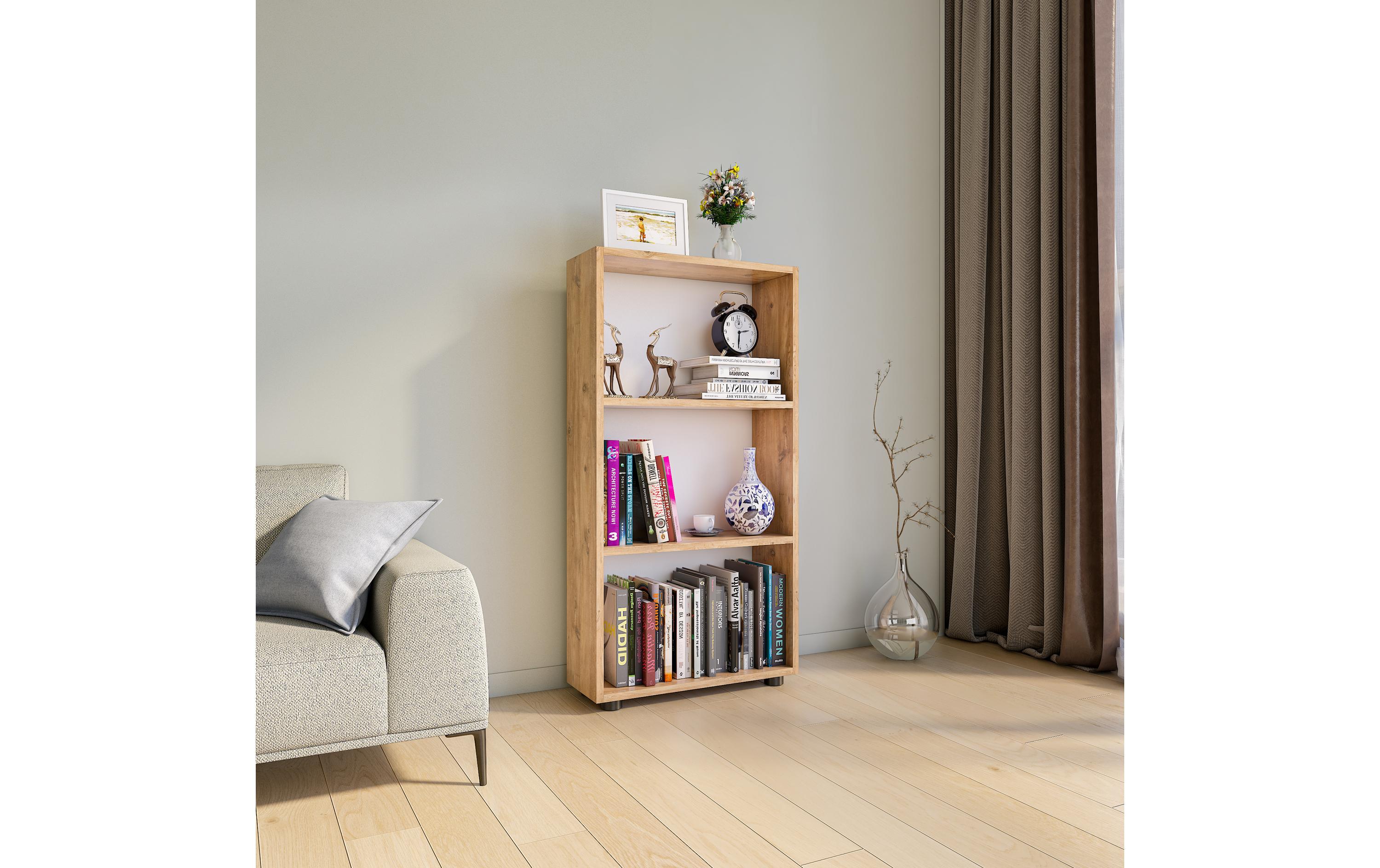 Regal Bulas 3-fach 108 x 56 cm, Honig-EicheStandregal