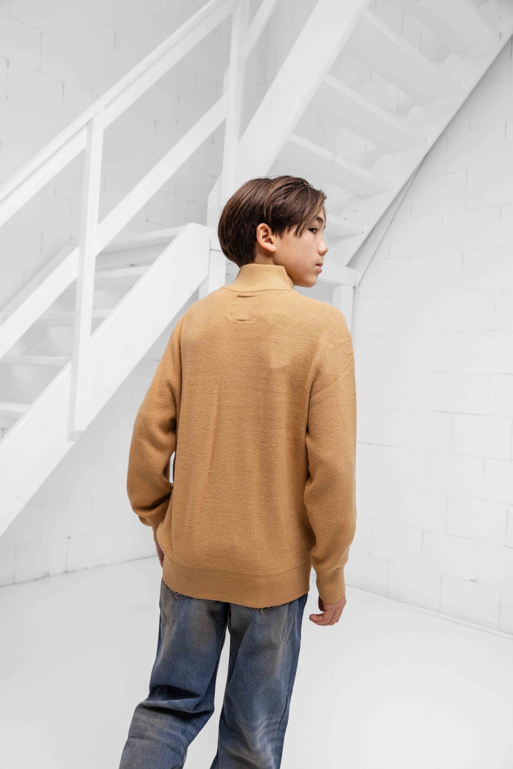 Vingino Knit Half Zip Sweater Kids Bruin