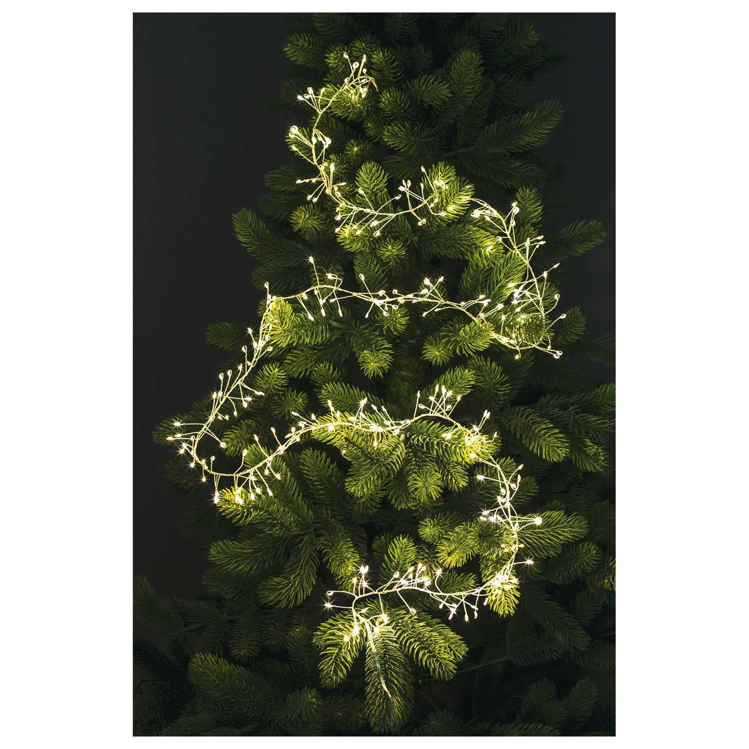Lichterkette Cluster 100LED Timer Weiß