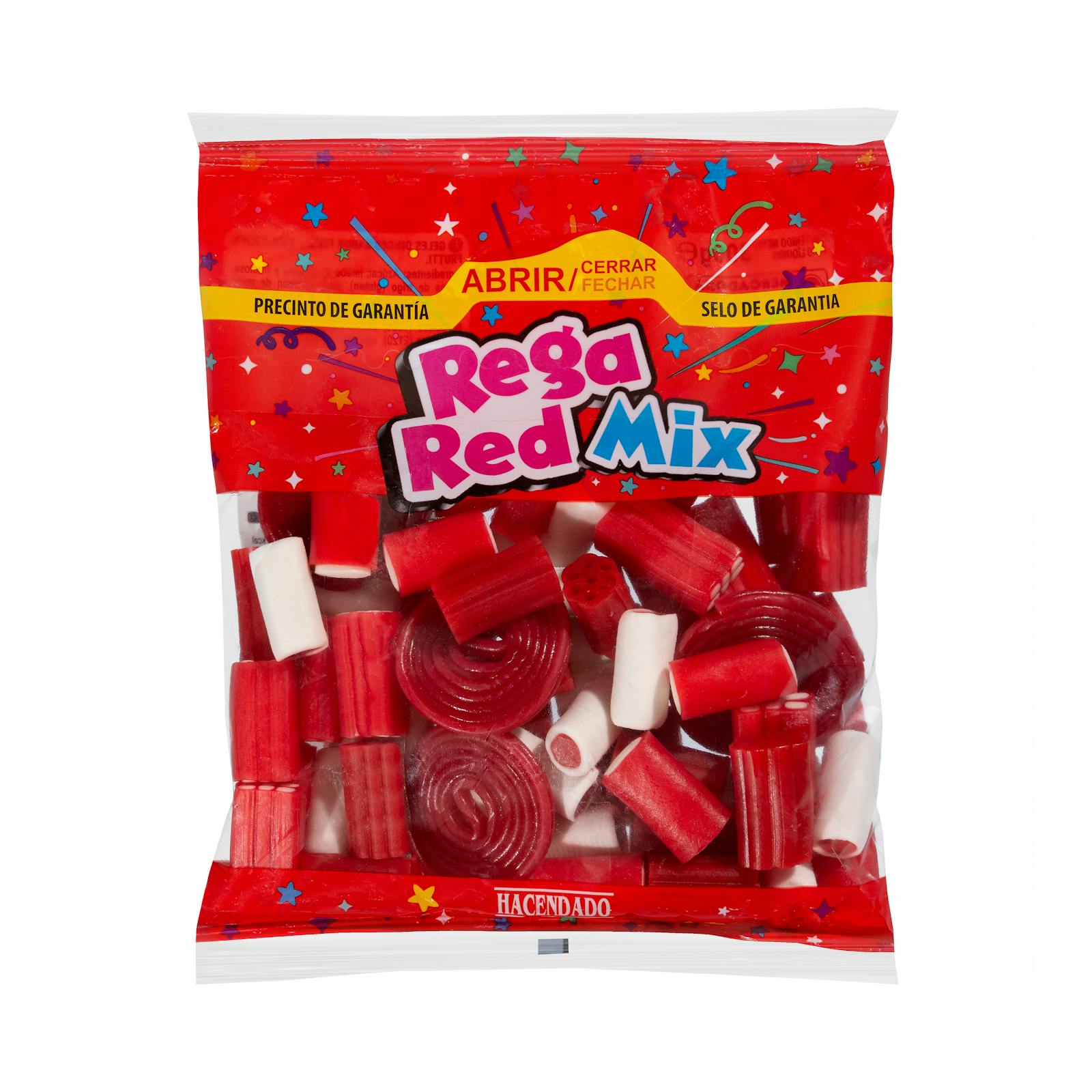 Bonbons Rega Red Mix Hacendado au goût de fraise, de crème et de tutti frutti