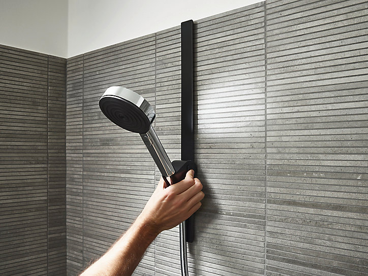 Support de douchette noir mat WallStoris Hansgrohe